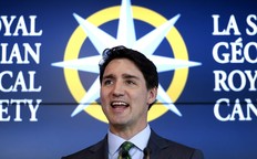 Prime Minister Justin Trudeau speaks during the official opening of Canada's Centre for Geography and Exploration, the new headquarters of The Royal Canadian Geographical Society at 50 Sussex Drive in Ottawa on Monday, May 13, 2019. THE CANADIAN PRESS/Justin Tang