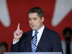 Conservative Party of Canada Leader Andrew Scheer announces his immigration policy at an event hall in Toronto, Tuesday, May 28, 2019. THE CANADIAN PRESS/Cole Burston