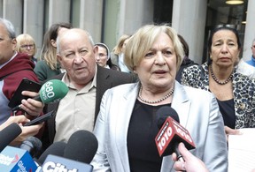 Ana, right, and Joseph Fric read a prepared statement about their murdered daughter Elana after Mohammed Shamji was sentenced on Thursday May 9, 2019. Jack Boland/Toronto Sun
