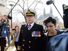 Vice-Admiral Mark Norman arrives to court with lawyer Marie Henein in Ottawa on Wednesday, May 8, 2019.