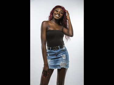 SSG Milicent. HEIGHT - 5'9". EYES - Dark Brown. MARTIAL - Single. ASTRO - Sagitarius. HOBBIES - Modeling, Writing. DREAM CAR - Range Rover. MOST MEMORABLE MEETING - Rap artist Gunna. Photographed in Toronto, Ont. on Friday April 26, 2019. Ernest Doroszuk/Toronto Sun/Postmedia