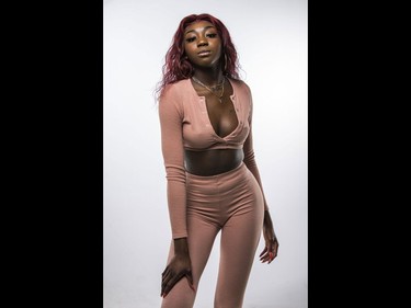 SSG Milicent. HEIGHT - 5'9". EYES - Dark Brown. MARTIAL - Single. ASTRO - Sagitarius. HOBBIES - Modeling, Writing. DREAM CAR - Range Rover. MOST MEMORABLE MEETING - Rap artist Gunna. Photographed in Toronto, Ont. on Friday April 26, 2019. Ernest Doroszuk/Toronto Sun/Postmedia