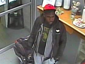 Investigators released this image Thursday of an unidentified man wanted in connection with a suspected child abduction at a Brampton daycare centre on Monday, April 29, 2019. Tyrese Fairclough Carty, 19 was later arrested and charged in the alleged incident. (Peel Regional Police handout)