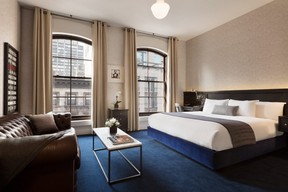 Inside one of the guest suites at the Frederick Hotel, which offers a blend of vintage decor and contemporary design. (Supplied)