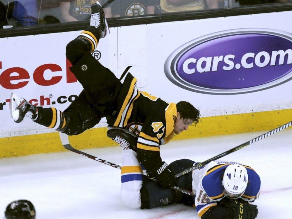 Torey Krug running over Robert Thomas was a moment to remember from Game 1  - Stanley Cup of Chowder