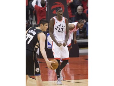 The Toronto Raptors clinch Game 6 winning the Eastern Conference Championship Trophy beating the Milwaukee Bucks,  in Toronto, Ont. on Sunday May 26, 2019. Stan Behal/Toronto Sun/Postmedia Network