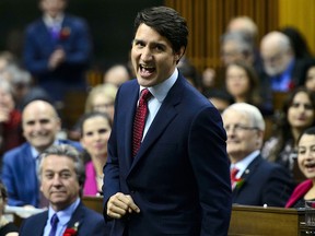 Prime Minister Justin Trudeau stands during question period in the House of Commons on Parliament Hill in Ottawa on Wednesday, May 1, 2019. (THE CANADIAN PRESS/Sean Kilpatrick)