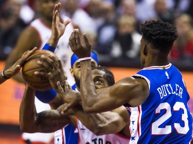 Toronto Raptors Kawhi Leonard during playoff action against Philadelphia 76ers at the Scotiabank Arena  in Toronto, Ont. on Tuesday May 7, 2019. Ernest Doroszuk/Toronto Sun/Postmedia