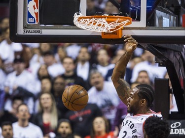 Toronto Raptors Kawhi Leonard during  playoff action against Philadelphia 76ers at the Scotiabank Arena  in Toronto, Ont. on Tuesday May 7, 2019. Ernest Doroszuk/Toronto Sun/Postmedia