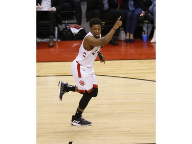 Toronto Raptors Kyle Lowry PG (7) heads up the court during the second half in Toronto, Ont. on Tuesday May 21, 2019. Jack Boland/Toronto Sun/Postmedia Network