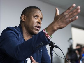 Raptors President Masai Ujiri at year end press conference in Toronto, Ont. on Tuesday June 25, 2019.Craig Robertson/Toronto Sun/Postmedia Network