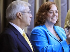 Vic Fedeli, left, Lisa MacLeod.  (Darren Brown/Postmedia Network)