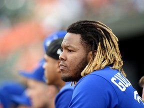 Vladimir Guerrero Jr. has made seven errors at third base so far in his rookie season and manager Charlie Montoyo says “it bothers him — a lot.”                                              Greg Fiume/Getty Images