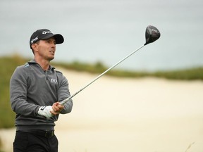 Mike Weir of Canada plays a shot from the 11th tee during the first round of the 2019 U.S. Open at Pebble Beach Golf Links on June 13, 2019 in Pebble Beach, California.