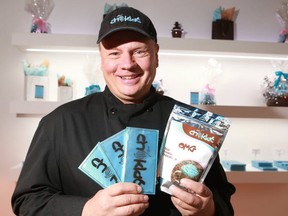 Brad Churchill, President of Choklat, poses in his northeast Calgary office on Friday, June 14, 2019. When cannabis edibles become legalized, his company plans on producing cannabis edibles as well as his popular non-cannabis related products. (Jim Wells, Postmedia)