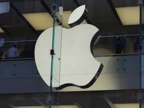 This file photo taken on April 6, 2017 shows the Apple logo. (AFP/Getty Images)