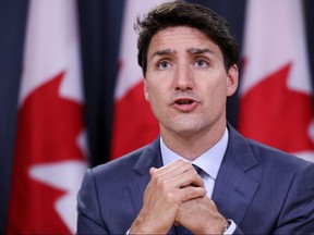 Prime Minister Justin Trudeau speaks during a news conference about the government's decision on the Trans Mountain Expansion Project in Ottawa, June 18, 2019.