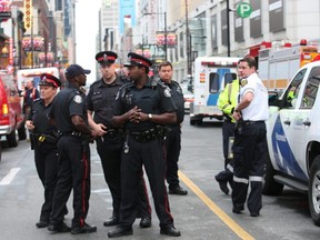Scene of Eaton centre Shooting. Eaton Centre shooting, 8 people injured one dead. Saturday June 2, 2012.