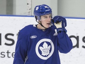 Mitch Marner at Toronto Maple Leaf practice at the Master Card centre in Toronto, Ont. on Tuesday April 16, 2019.