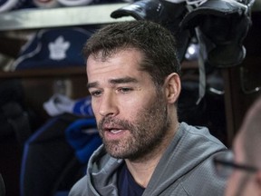 Toronto Maple Leaf Patrick Marleau scrums at the team's year-end availability in Toronto on April 25, 2019. Craig Robertson/Toronto Sun