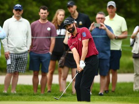 Adam Hadwin chips onto the fourth green during the first round of the RBC Canadian Open at Hamilton Golf and Country Club on June 6, 2019 in Hamilton. (Vaughn Ridley/Getty Images)