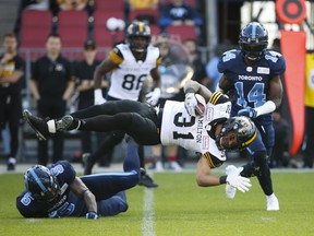 The Argonauts will look to bounce back from the humiliating season-opening loss against Hamilton when they face 
the Saskatchewan Roughriders in Regina Monday. (Jack Boland/Toronto Sun)