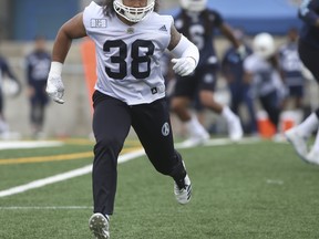 The Argonauts’ Declan Cross wanted to build up his body so that he would be more ready 
for the long grind of a CFL season. Jack Boland/Toronto Sun