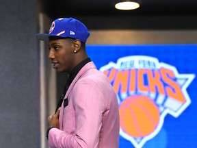 Canadian R.J. Barrett was drafted third overall by the New York Knicks at the NBA draft in Brooklyn last night. (Getty Images)