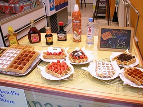 Fresh Liege waffles, Belgium's other great street food, are usually eaten as a warm afternoon snack. (Rick Steves)