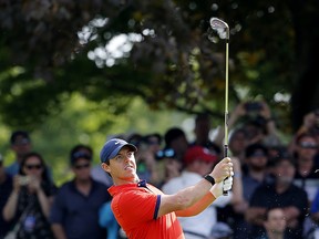 Rory McIlroy of Northern Ireland plays a shot on the 15th hole during the final round of the RBC Canadian Open at Hamilton Golf and Country Club on June 09, 2019 in Hamilton, Canada. (Photo by Michael Reaves/Getty Images)