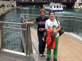 Toronto Sun columnist Sue-Ann Levy (L) with wife Denise