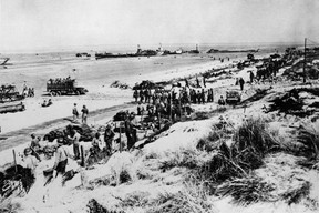 This file photo taken on June 6, 1944, shows Allied forces soldiers during the D-Day landing operations in Normandy, north-western France. (AFP/Getty Images)
