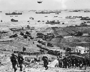 This file photo taken on June 6, 1944, shows Allied forces soldiers during the D-Day landing operations in Normandy, north-western France. (AFP/Getty Images)