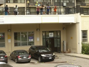 Double murder and triple shooting at 55 Emmett Ave. near Jane St and Weston Rd. Two men were killed outside a highrise at approx. 1:30 a.m. a third ended up taking an Uber to hospital on Saturday, June 29, 2019.
