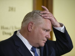 Ontario Premier Doug Ford shuffled his cabinet on June 20, 2019, amid poor polling numbers and days after he was booed at the public celebration for the NBA Champion Raptors. Thursday, June 20, 2019. (Stan Behal/Toronto Sun/Postmedia Network)