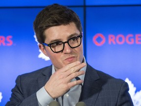 Maple Leafs GM Kyle Dubas will have his hands full as the NHL draft and the free-agency period loom. CRAIG ROBERTSON/TORONTO SUN