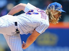 NEW YORK, NEW YORK - MAY 02: Noah Syndergaard #34 of the New York Mets pitches in the second inning against the Cincinnati Reds at Citi Field on May 02, 2019 in the Queens borough of New York City. (Photo by Mike Stobe/Getty Images)