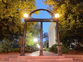 Historic cast iron archway on the campus of the University of Georgia in Athens, Georgia, USA.