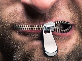 Man with zipped mouth. (getty Images)