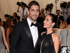 Aaron Rogers and Oliva Munn attend the "China: Through The Looking Glass" Costume Institute Benefit Gala at the Metropolitan Museum of Art on May 4, 2015 in New York City. (Dimitrios Kambouris/Getty Images)