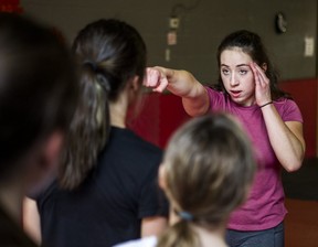 Gemma Sheehan, founder of Girls Who Fight, leads a class on mixed martial arts techniques at Undisputed MMA in Toronto, Ont., on Saturday, May 25, 2019. (Ernest Doroszuk/Toronto Sun/Postmedia)