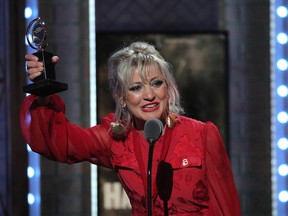 Anais Mitchell accepts the Best Score award for "Hadestown." (REUTERS/Brendan McDermid)