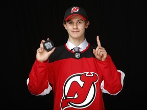 First overall pick Jack Hughes of the Devils. GETTY IMAGES