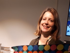 Products made from recycled materials need neither be brown and boring, as IKEA's Lena Pripp-Kovac demonstrates with this multi-coloured rug made from re-used plastic.