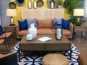 Denim, leather and rattan combine to create a textural feast.