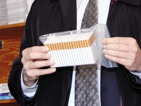 A packet of illegal cigarettes