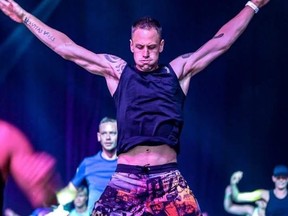 Fitness expert and dad Gareth Nock doing a few jumping jacks