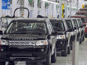 Land Rover Freelander II SUV vehicles are seen on the assembly line at the Jaguar - Land Rover manufacturing plant in Pimpri, at the western Indian state of Maharashtra, on May 27, 2011.  (INDRANIL MUKHERJEE/AFP/Getty Images)