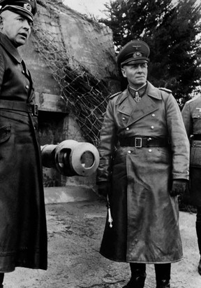 In this file photo, taken between 1943 and 1944, German Marshal Erwin Rommel inspects the ‘Atlantic wall’ in France, built to repel the landing of British and American forces during World War II. (AFP/Getty Images)