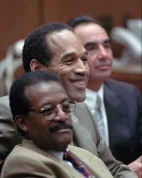 Court jester Johnnie Cochran, the Juice and Robert Shapiro. GETTY IMAGES